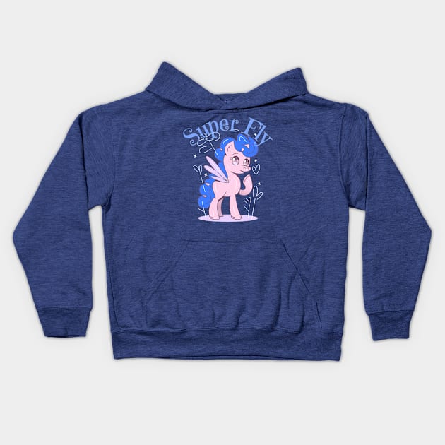 Super Fly Pony Kids Hoodie by Space Cadet Tees